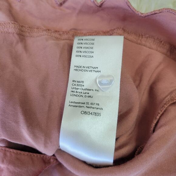 BHLDN Juniper Scalloped Heart Button Down Satin Pajama Top Shirt Blouse Small - Picture 7 of 8